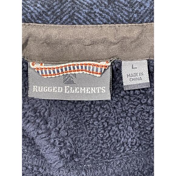 Rugged Elements Men’s Size Large Blue Lumberjack Shirt Jacket Fleece Lined-EUC - Picture 10 of 12